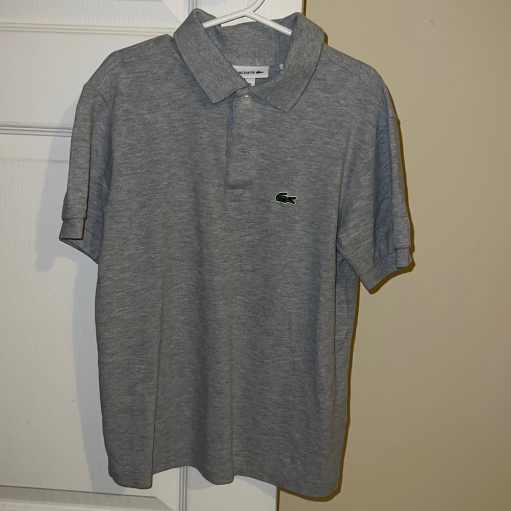 Lacoste polo, gray, boys size 10